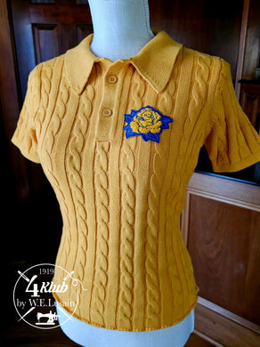 Yellow Rose Cable Knit Polo